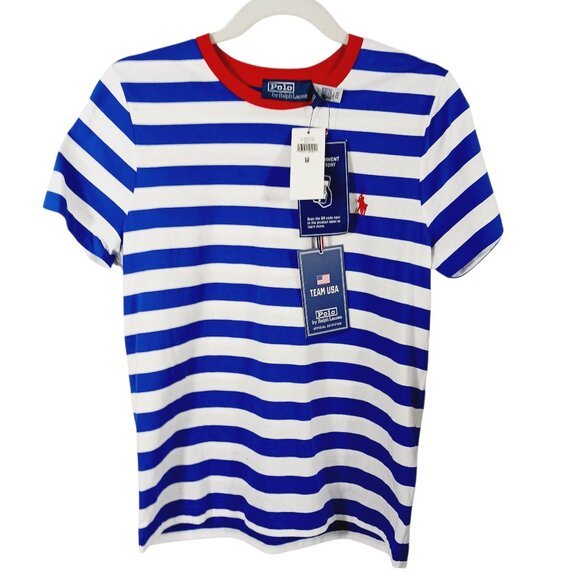 NWT Polo Ralph Lauren Team USA Summer Olympics Village Wear  Striped Tee Medium - Picture 1 of 16